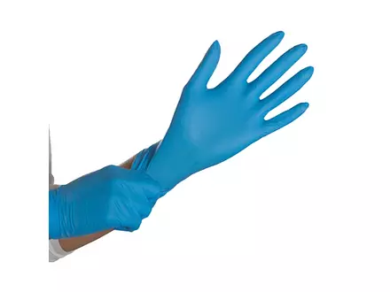 Gant jetable Hycare en nitrile non poudré, 240 mm, bleu, taille L