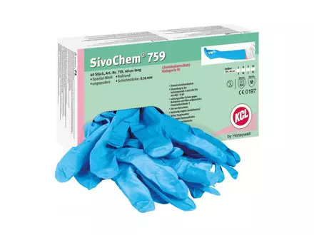 Gant jetable en nitrile KCL SivoChem 759 résistant aux produits chimiques, taille 10