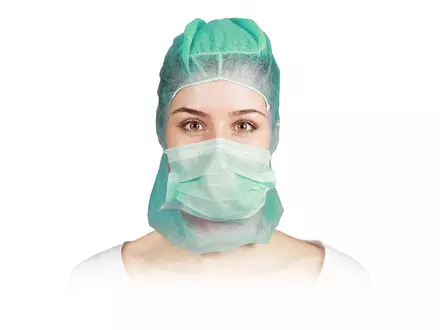Hycare disposable Astrocap 2-layer face mask non-woven polypropylene green