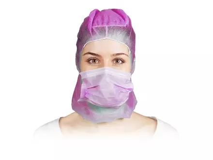 Hycare disposable Astrocap 2-layer face mask non-woven polypropylene purple