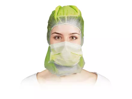 Hycare disposable Astrocap 2-layer face mask non-woven polypropylene yellow