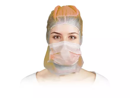 Hycare disposable Astrocap 2-layer face mask non-woven polypropylene orange