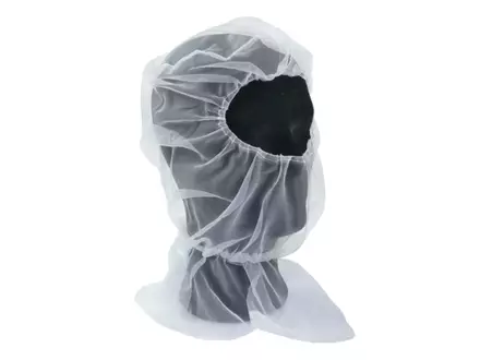 Cagoule jetable en nylon micro-maille, bonnet astro à mailles ultra-fines blanches