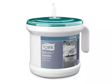 Tork 473186 Reflex vel-voor-vel poetsroldispenser draagbaar M4 wit