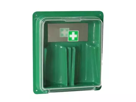 Support mural en plastique pour 2 flacons de solution oculaire Barikos