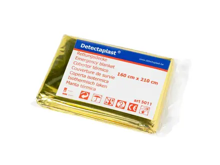 Reddingsdeken Detectaplast 160x210 cm goud/zilver