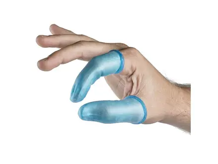 Préservatifs pour les doigts Detectaplast Bobbie, en caoutchouc, ø19 x 76 mm, bleus