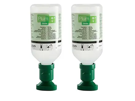 Station de lavage oculaire Plum 4650, boîte de chlorure de sodium stérile 2 x 500 ml