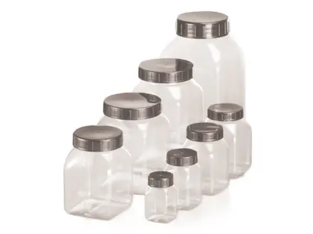 Sample jar wide neck PVC with screw cap 300 ml transparent