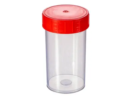Pot d'échantillon en PP avec bouchon à vis, transparent