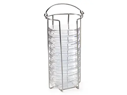 Support pour boîte de Petri en acier inoxydable
