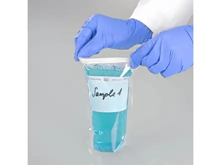 Sachet stérile vertical Bürkle pour échantillons avec surface d'écriture 229 x 152 mm 600 ml