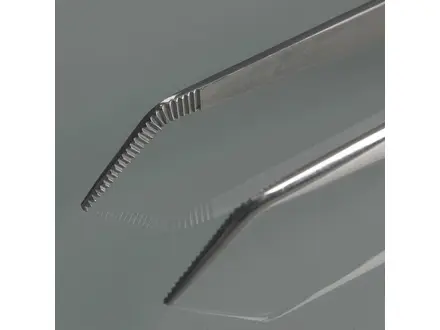 Bürkle pincet RVS gebogen scherp 13 cm