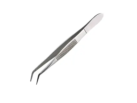 Pince à épiler Bürkle en acier inoxydable courbée et pointue