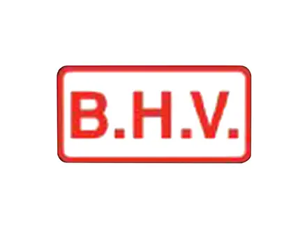 Emblème de casque Ready Ply BHV 80x40 mm rouge sur blanc