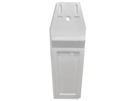 White plastic knife holder for 2-3 knives