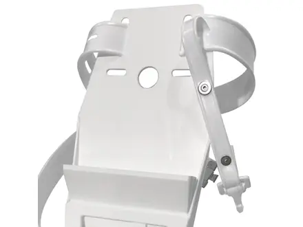 Porte-couteaux en plastique blanc pour 2 à 3 couteaux, avec sangle.