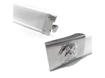 Belt with buckle for plastic knife holders, white