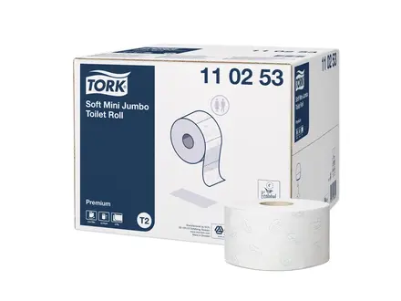 Papier toilette doux Tork Mini Jumbo 2 plis Premium T2 blanc