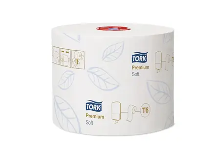 Papier toilette doux Tork, format moyen, 2 plis, T6 Premium blanc