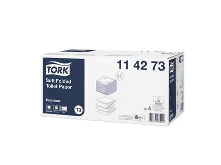 Tork zacht gevouwen toiletpapier 2-laags premium T3 wit