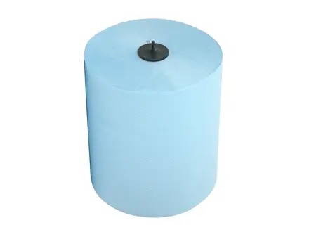 Rouleau d'essuie-tout Euro Products Matic Plus avec capuchon, cellulose 2 plis, 150 mètres, bleu