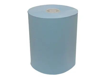Euro Products Mini Matic XL handdoekrol cellulose 2-laags 165 meter blauw