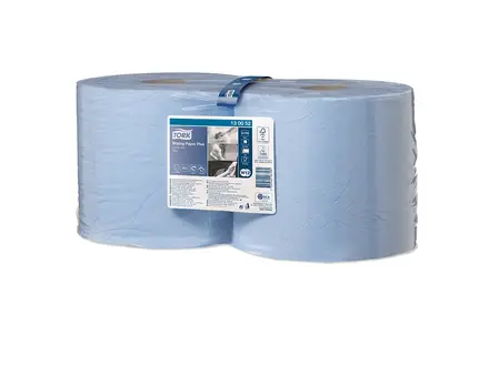 Tork Wiping Plus Combi poetspapier industrierol 2-laags W1-W2 blauw