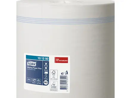 Rouleau de papier de nettoyage Tork Wiping Paper Plus midi M2 2 plis 160 mètres blanc