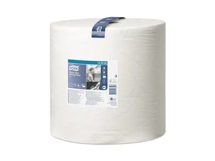 Rouleau de papier de nettoyage industriel Tork, ultra-résistant, 2 plis, blanc W1