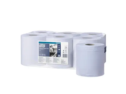 Papier de nettoyage Tork Wiping Plus Centerfeed M2 midi 2 plis bleu