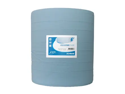 Euro Products cleaning paper industrial roll 3-ply recycled 400 meters blue