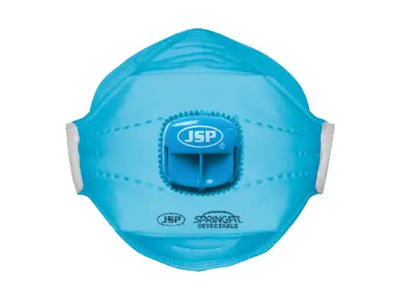 Masque anti-poussière pliable JSP SpringFit Blu 439ML FFP3 NR D avec valve d'expiration
