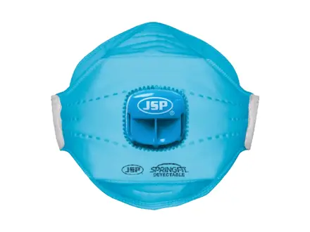 Masque anti-poussière pliable JSP SpringFit Blu 429ML FFP2 NR D avec valve d'expiration