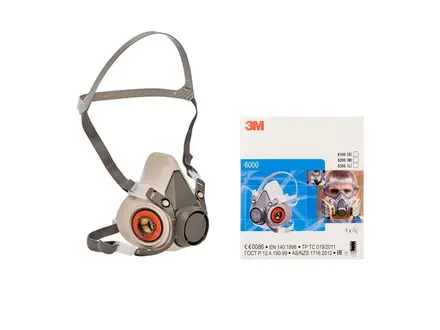 3M 6300 halfgelaatsmasker elastomeer dubbele filter maat L