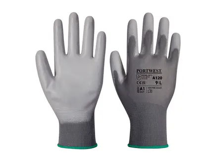 Portwest A120 glove PU coating mechanical protection grey size L
