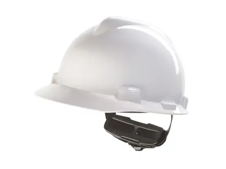 Casque de sécurité MSA V-Gard, bouton rotatif 4 points en PEHD