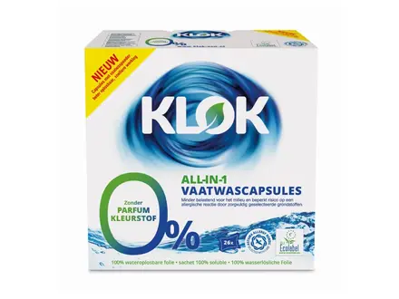 Vaatwascapsules Klok All-in-1