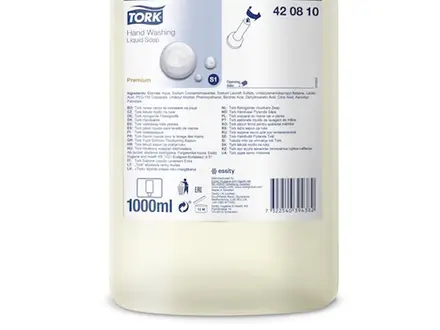 Savon liquide nettoyant Tork pour distributeur S1 1000 ml