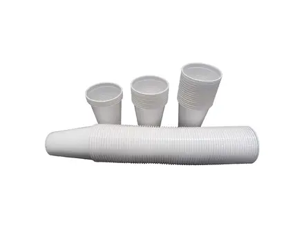 Plastic bekers 180 ml wit