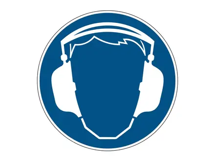 Sticker hearing protection required PIC 252 ø200 mm