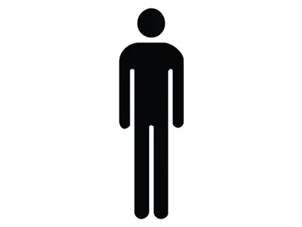 Autocollant toilettes hommes PIC 466 75x150 mm