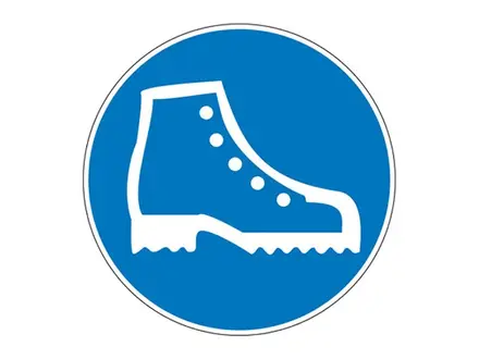 Sticker veiligheidsschoenen verplicht PIC 607 ø100 mm