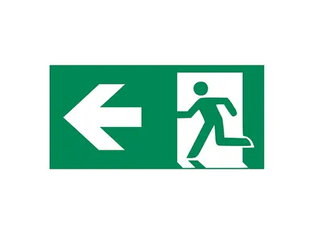Emergency exit sticker left A270/E001 297x148 mm