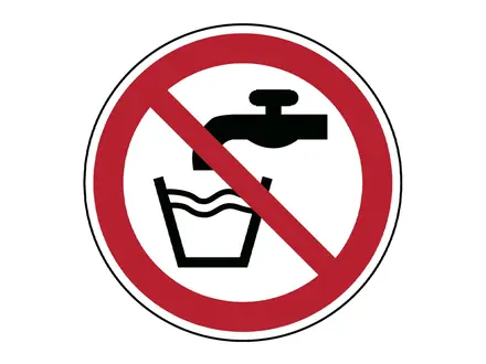 Autocollant Brady interdisant l'eau potable P005 ø315 mm