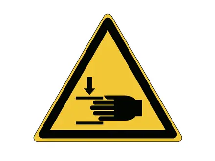 Autocollant d'avertissement de blessure à la main W024