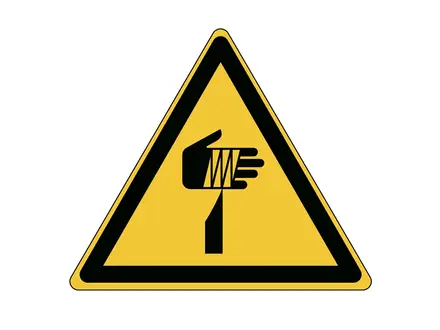 Warning sticker: danger of sharp elements W022 200 mm
