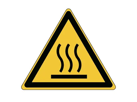 Autocollant d'avertissement de surface chaude W017