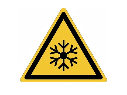 Low temperature warning sticker W010 315 mm