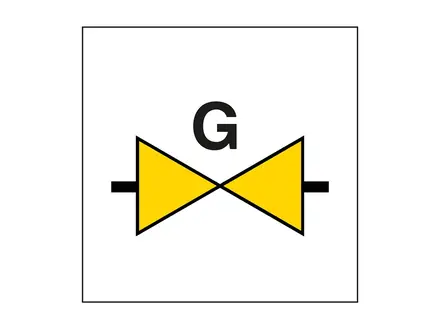 Étiquette d'emplacement de la vanne d'arrêt de gaz PIC 1010
